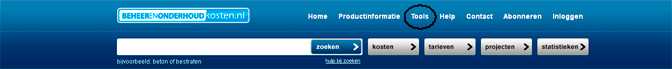 BenO internet werkbalk Tools